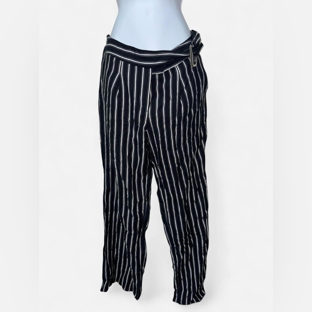 Striped Dark Blue and White Women's Pants